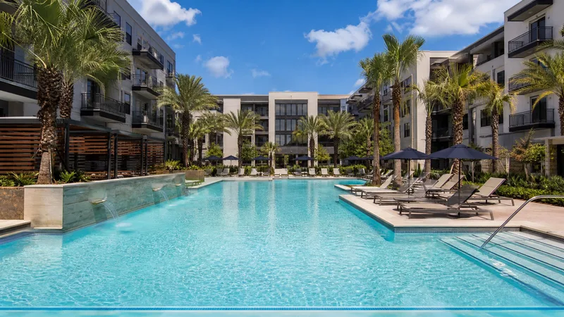 Commercial swimming pool at a Houston apartment community